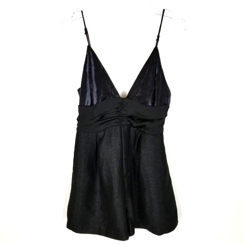 Free People Women Skylie Saylor Romper Size 4 Black Mini Dressy  Short Sleeveles